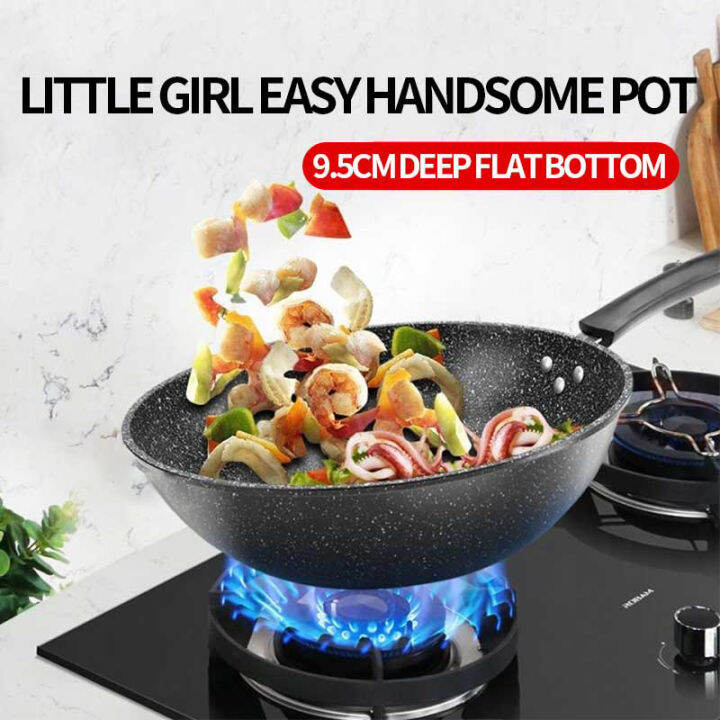 Non-stick pan 30 32cm high-quality medical stone Wok pan 3 layers of ...