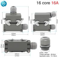 Heavy Duty Connector HDC-HE-016 High Base 16 Core Pins waterproof Sand Proof Aviation Industry Plug Socket 500V 16A