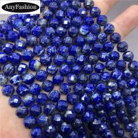 lapis lazuli ลูกปัดหินธรรมชาติทรงเรขาคณิต 6-8 มม diy