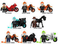 มีให้เลือก8 Pcs Hot Movie Ghost Rider Miniสร้างรูปร่างตกแต่งคอลเลกชันของเล่นบล็อคก่อสร้างพร้อมอุปกรณ์เสริมของเล่นเพื่อการศึกษาวันเกิดปีใหม่สำหรับเด็กกระเป๋าOpp