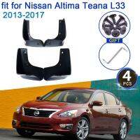 แผ่นบังโคลนสำหรับรถเก๋ง Nissan Altima Teana L33 2013-2017อุปกรณ์แต่งบังโคลน4ชิ้นอุปกรณ์ป้องกันการกระเด็นยางกันโคลน