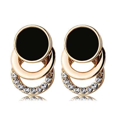 【YP】 2022 Brand New Design Fashion Stud Earrings Round Rhinestone Big Earring Jewelry
