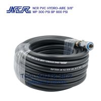 สายลม NCR PVC HYDRO-AIRE 3/8" สายลมดำเรียบความยาว 20 เมตร. พร้อมคอปเปอร์หัว-ท้าย THB Made in Taiwan สำหรับปั๊มลม เครื่องมือลม สายเติมลม สายปั๊มลม