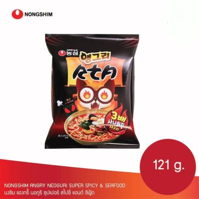 มาม่าเกาหลี รสเผ็ดมาก Nongshim angry neoguri super spicy 121g 농심 앵그리 너구리