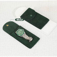 Wholesale High Quality Green Custom Design Logo Flap with Button Suede Velvet for Accessories Watch Bag Pouch