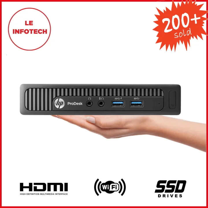 HP ProDesk 600 G1 Mini Business Desktop/Intel Core i5-4590T #2.0GHz/8-16GB RAM/New 256GB SSD/Free DP to HDMI+USB WiFi/Win 10 Pro/One Month Warranty/Used-LeInfotech