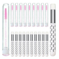 10 Pieces Pink Ultra Soft Lash Cleansing Brushes,Lash Shampoo Brushes,10 Pieces Glitter Tube Mascara wand Brushes