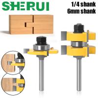 2pc 6mm 1/4Shank Tongue Groove Router Bit Set－สต็อกขนาดใหญ่ถึง 1-1 / 4－เครื่องตัดไม้เครื่องตัด Tenon สําหรับเครื่องมืองานไม้