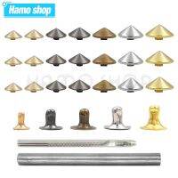 100sets 5-12mm Conical Rivet Spikes DIY Punk Rock For Clothes Shoes Bags Pet Collar Decor Leathercraft Accessories With Tools
