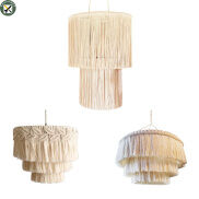 BouPower IN stock Modern Boho Hanging Lamp Shade Handmade Macrame Lamp