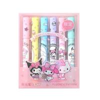 USNGS สีอ่อนหวาน ปากกาเน้นข้อความอะนิเมะ Cinnamoroll เมโลดี้ ปากกามาร์กเกอร์ Kuromi ตกแต่งดีไอวาย หวานหวานแหววว เครื่องหมายเรืองแสง อุปกรณ์การเรียนสำหรับโรงเรียน