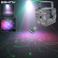 ESHINY Rechargeable Battery R G Laser 60 Pattern DJ Party Light Disco Projector RGB LED Bar Dance KTV Room Stage Effect USB F3N7