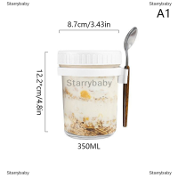 Star 350/600ml overnight ข้าวโอ๊ตนมผลไม้สลัดอาหารเก็บภาชนะอาหารเช้าถ้วย