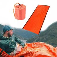 Outdoor Bivy Emergency Sleeping Bag Camping Survival Pe Thermal Emergency Gear Durable Compact Windproof Waterproof Blanket O1g1