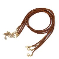 20pcs/ lot Khaki/Black Handmade Suede Velvet Leather Necklace String Lobster Clasp