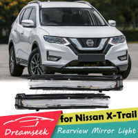 LED กระจกมองหลังเลี้ยวสัญญาณไฟสำหรับ Nissan X-Trail / Qashqai / Rogue 2014-2020ควัน/ล้างเลนส์