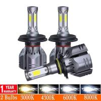 [ANYA Auto Parts] Muxall H4 LED H7 H11ไฟหน้ารถ3000K 4300K 6500K 8000K H1 880 H3 9005 9006หลอดไฟหมอก12000LM LED Turb ไฟหน้า12V