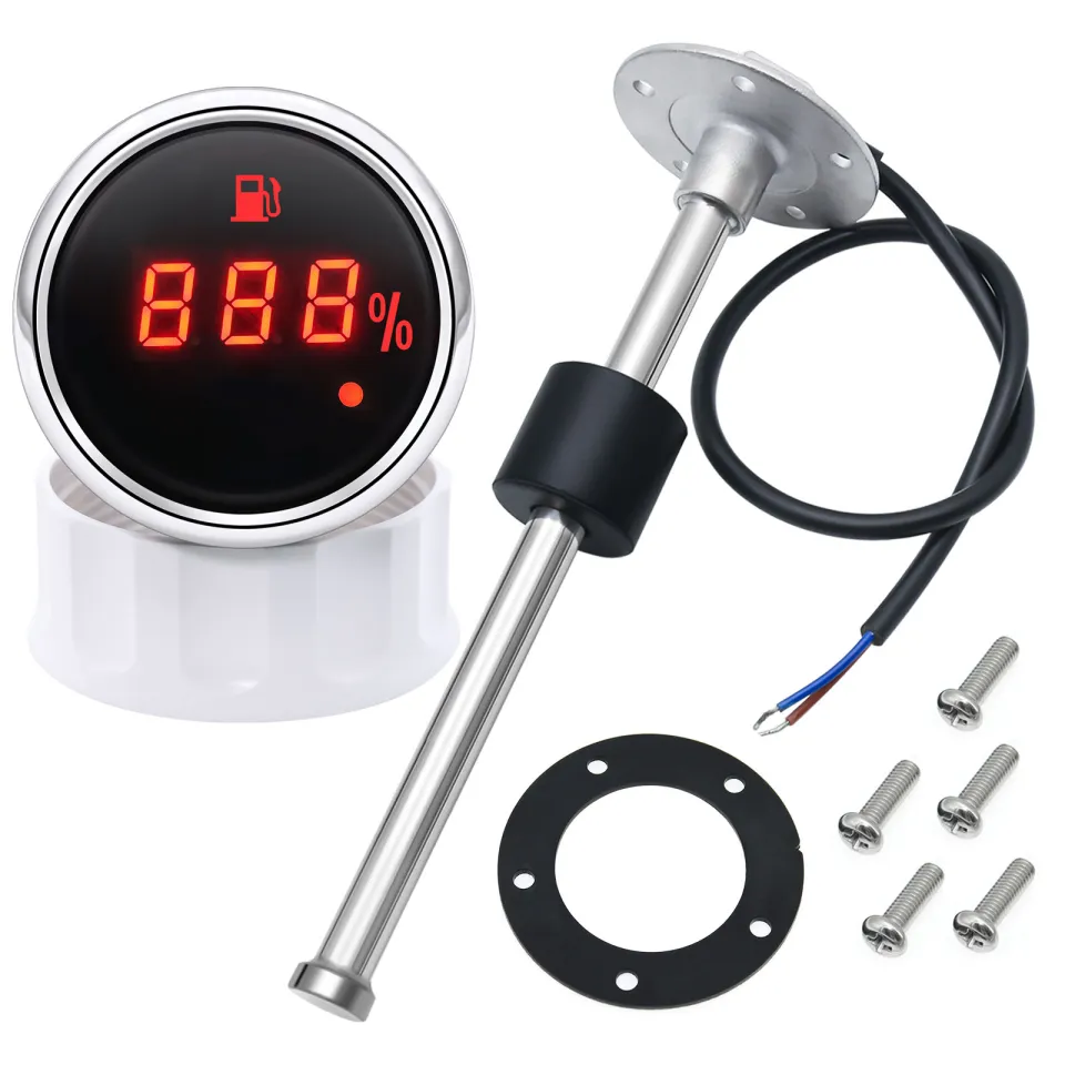 2' 52mm Marine Boat Car Digital Fuel Tank Level Gauge 0-190Ω Waterproof  Fuel Level Meter Sensor 125mm 175mm 200mm 225mm Lazada PH