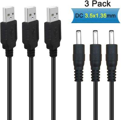 3แพ็ค3ft สายไฟ5V Dc X 3.5มม. ถึง1.35มม. อะแดปเตอร์แจ็คชาร์จขั้วต่อกระแสตรง Usb