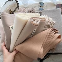 2023 Winter Scarf Solid Thick Women Cashmere Scarves Neck Head Warm Hijabs Pashmina Lady Shawls Wraps Bandana Tassel