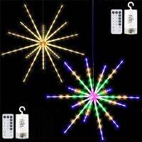 ZZOOI Holiday Firework LED Lights String 8 Modes 112 Lleds 56leds RGB Fairy Meteor Lamp for Wedding Christmas Party Garden Patio Decor