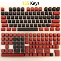 [COD] ปุ่มกดสีแดงดำ150คีย์ CSA โปรไฟล์ PBT การระเหิดของ Gateron Cherry MX Switches ปุ่มกดคีย์บอร์ดเครื่องกล