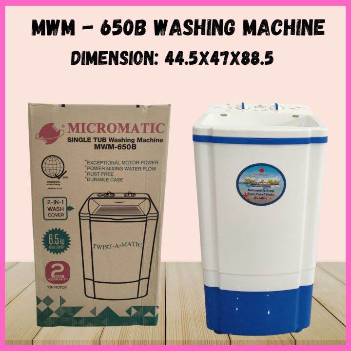 Micromatic Single Tub Washing Machine 6.5kg Capacity Lazada PH