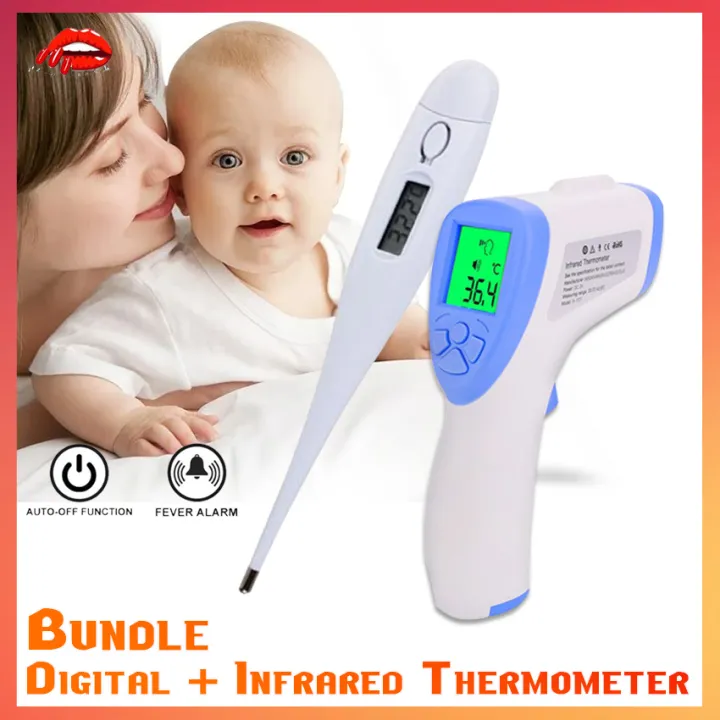 (BUNDLE) Digital Thermometer with Beeper LCD Display for Adults and