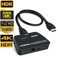 【Corner house】4K HDMI Splitter 2.0 HDR 4K 60Hz UHD HDMI 2.0ตัวแยก1X2พร้อมเสียงดิจิตอลออก HDMI 1ใน2ออก1080P 4K 30Hz