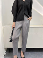 2022 New Miyake Pleated Pants Womens Nine Pleated Pants Small Foot Pleated Pants Womens Casual Taper