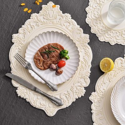 【CW】♛◐✺  44X31CM Silicone Oval Placemat Resistant Thickened Non-Slip European Cup Dinner Table Decoration Coasters