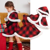 2022 Christmas Party Dresses For Baby Girls Clothes With Cloak 2Pcs Princess Dresses Set Winter Keep Warm Costume Outfit 1 6Yrs