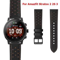 สายนาฬิกาหนังแท้สำหรับ Amazfit Stratos 2 2S 3สายรัดข้อมือสำหรับ Huami Amazfit Pace Watchband เปลี่ยนได้