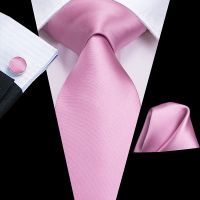 Hi Tie 100 Silk Solid Pink Gold Men 39;s Tie Set 8.5cm Blue Wedding Ties For Men New Design Hanky Cufflinks Quality Necktie