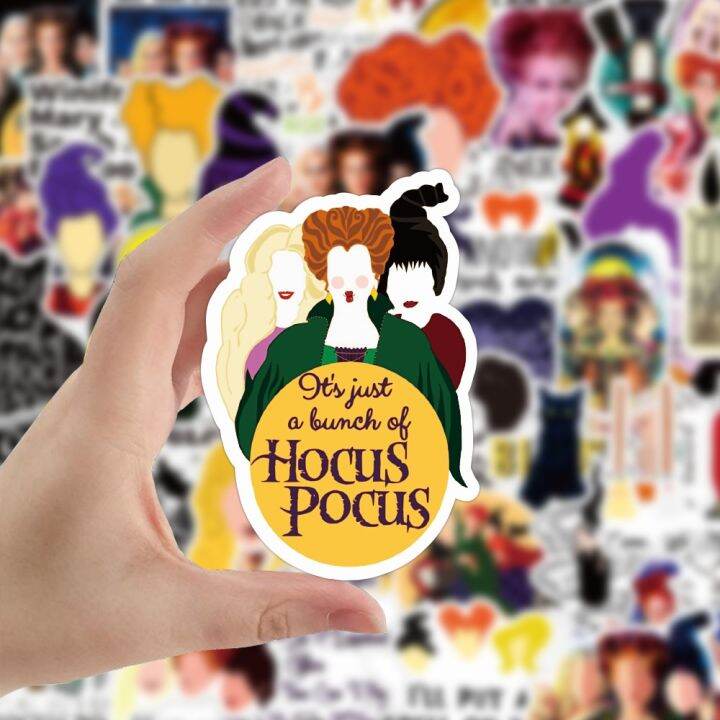 10-30-50pcs-disney-hocus-pocus-horror-halloween-witch-stickers-graffiti-for-luggage-skateboard-fridge-phone-decals-sticker-toys