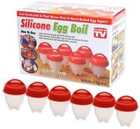 silicone egg boil ซิลิโคนต้มไข่มหัศจรรย์ แม่พิมพ์ไข่ต้ม ที่แยกไข่ขาว อุปกรณ์อเนกประสงค์สำหรับ ทำไข่ต้มโดยไม่ต้องปลอกเปลือกไข่ ห้องครัว เครื่องมือ 6 ชิ้น silicone egg boil Cooking Hard Boil Eggs Without Shells, Poacher, Boiled, Steamer T0233