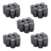 40 Pieces Tire Stem Valve Caps Wheel Valve Covers Car Dustproof Tire Cap Hexagon Shape Titanium Gray