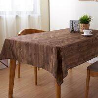 100 Polyester Wooden Folding Rectangular Tablecloth Waterproof and Oil Resistant Table Cover Placemat Decoration