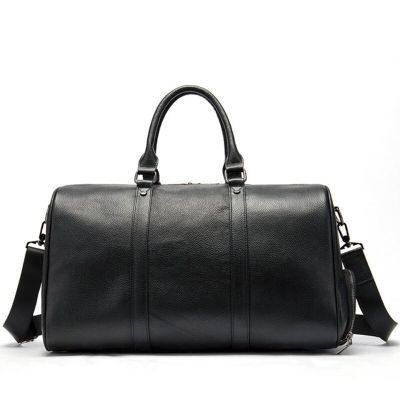 Customized Travel Bag Leather Large Duffle Bag Independent Shoes Storage Men Fitness Bag Luggage Handbag Shoulder Bag