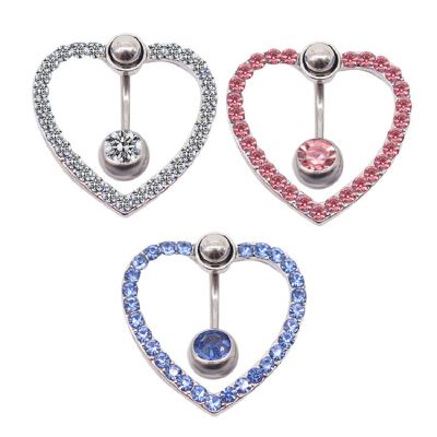Jewelry Shaped Heart Copper Ring Piercing Body Inlaid Button Belly Stainless