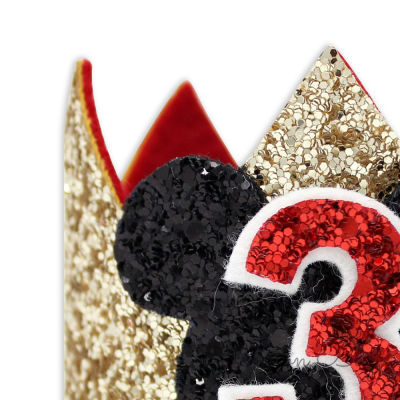 Hot1st วันเกิดหมวก G Litter วันเกิดหมวกวันเกิดครั้งแรกมงกุฎเด็กงานเลี้ยงวันเกิดมงกุฎหมวกหนึ่งปีเก่าพรรคหมวกทองสีแดงสีดำ