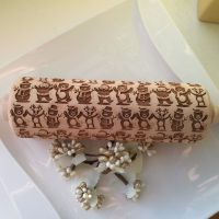 1 Pcs Wooden Rolling Pin Embossing Baking Christmas Elk Cookies Noodle Biscuit Fondant UND Sale Bread  Cake Cookie Accessories