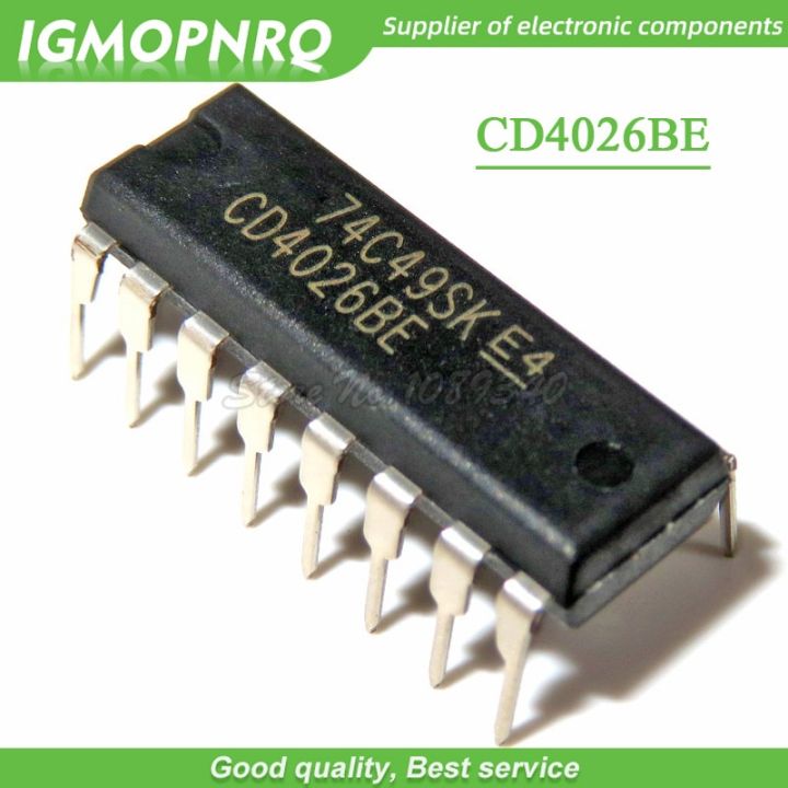 10pcs/lot CD4026BE CD4026B DIP 16 logic chip decimal counter / divider CD4026 New Original