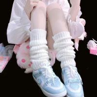 【Sock shop】เข่าญี่ปุ่น JK เครื่องแบบโลลิต้าสไตล์อิดโรยถุงเท้ารองเท้าหลวมสีทึบถักฤดูหนาวอุ่นขาถุงเท้าเท้าร้อนปก