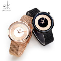 Shengke new Dress Female Watch Women Metal Mesh Fashion Classical ladies clock Luxury Brand Relogio Feminino 2019