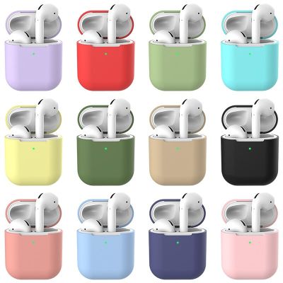 Soft Silicone Earphone Cover For Airpods 2 Case Earpods Accessories airpods 1/2 Headset Protective Sleeve apple airpods 2 1 case Headphones Accessorie