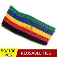 50pcs /100pcs Releasable Cable Ties Colored Plastics Reusable Cable ties Nylon Loop Wrap Zip Bundle Ties T-type Cable Tie Wire Cable Management