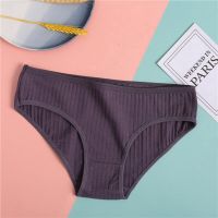 35-75KGS Womens Panties Soft Cotton Panties Girls Solid Color Briefs Striped Panty Ready Stock