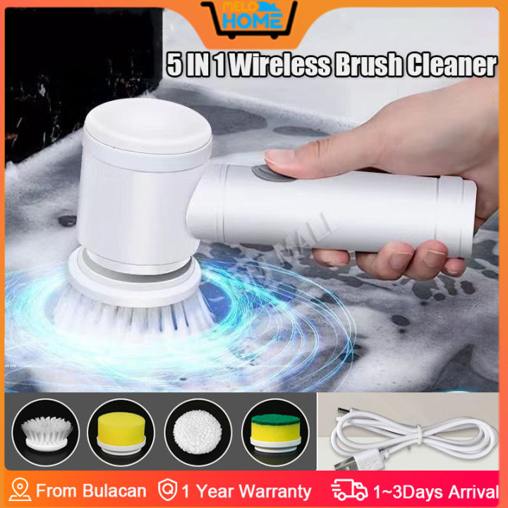 5 In 1 Multifunctional Wireless Electric Cleaning Brush Kitchen Dishwashing Brush  Sink Cleaning Tool Toilet Tub Cleaning Electric Brush Scrubber Household  Tools