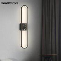 DOOMYHOME โคมไฟผนัง LED ที่สร้างสรรค์แบบนอร์ดิกสำหรับห้องนั่งเล่นเรียนรู้ข้างทางเดินหรือทางเดินแสงตกแต่งภายในอาคารไฟเชิงเทียน